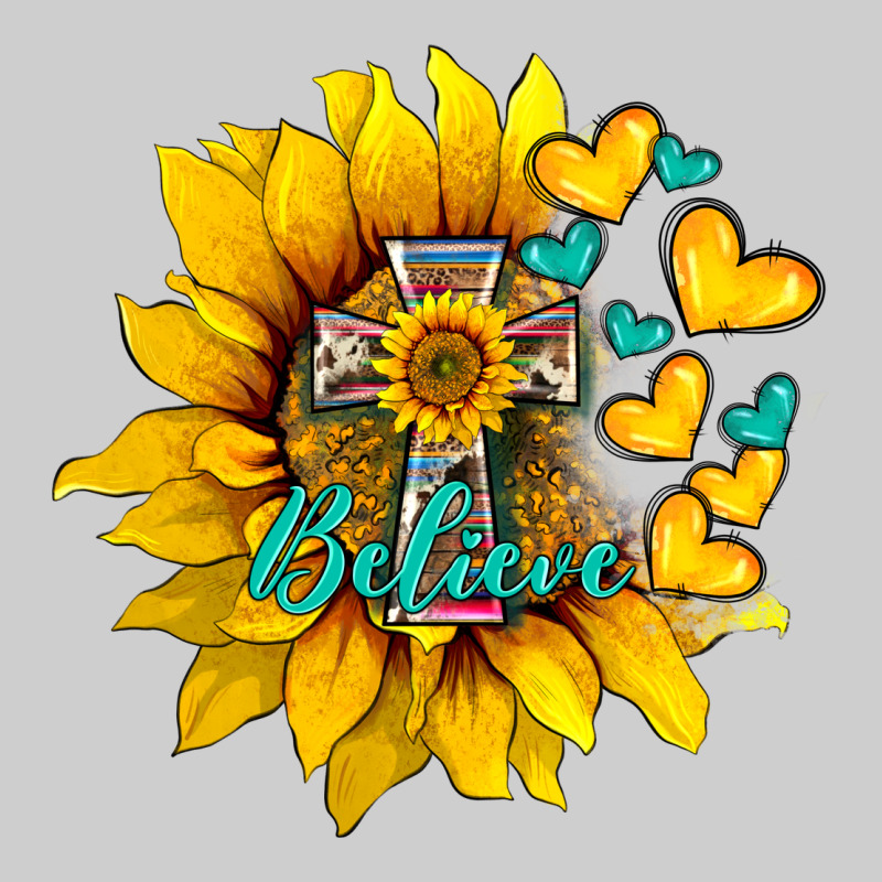 Western Sunflower  Cross Believe Premium Tee by BarkalooDesign | Teevron
