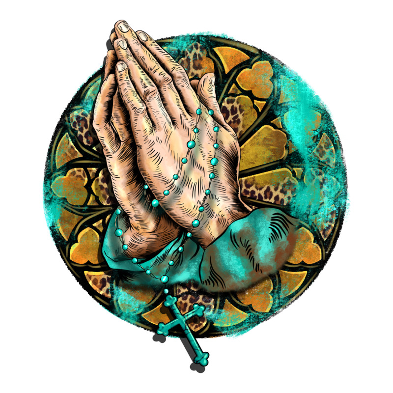 Western Praying Hands Prayer Rosary  Faith Cross Premium Tee by BarkalooDesign | Teevron