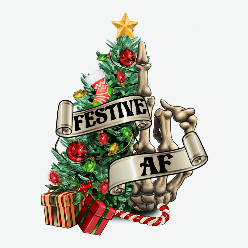 Festive Af Christmas Middle Finger Urban Heavy Tee by NancyCooperArtShop | Teevron
