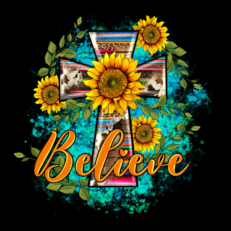 Western Belive Sunflowers Cross Premium Tee by BarkalooDesign | Teevron