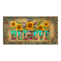 Western Believe Leopard Aztek License Plate Template Premium Tee | Teevron