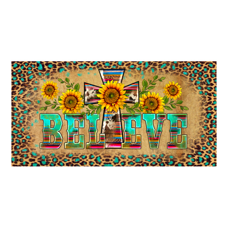 Western Believe Leopard Aztek License Plate Template Premium Tee by BarkalooDesign | Teevron