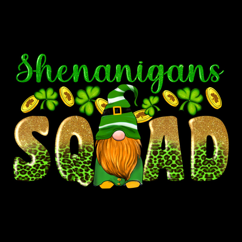 Shenanigans Squad Gnomes Shamrock Gold Leopard Glitter Heavy Core Tee by Artiststas | Teevron