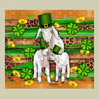 St Patricks Goat Family Shamrock Gold Serape Leopard Glitter Wooden Tu Heavy Core Tee | Teevron