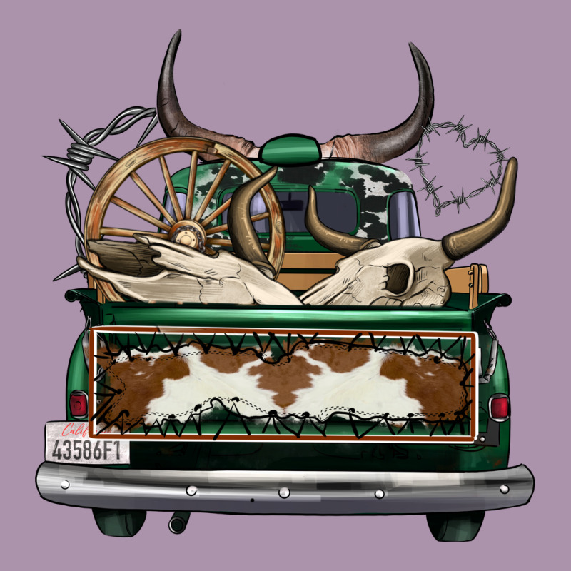 Cowhide And Hunter Truck Olivia Heavyweight Hoodie by OliviaCreatesArt | Teevron