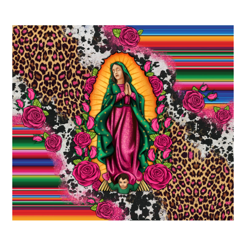 Our Lady Of Guadalupe Serape Background Tumbler Ladies Tee by Artiststas | Teevron