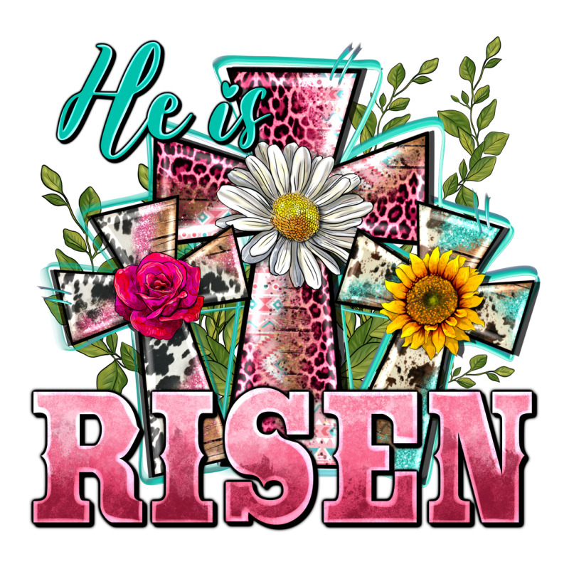 He Is Risen Cross Easter Premium Tee by BarkalooDesign | Teevron