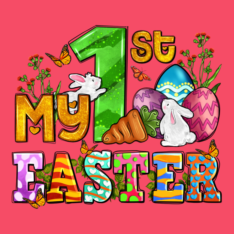 Easter Day My First Easter With Eggs And Rabbits Premium Sweatshirt by OliviaCreatesArt | Teevron