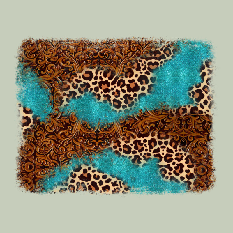 Turquoise Glitter Leopard Background Ladies Tee by AdoDesignShop | Teevron