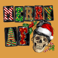 Merry Af Skeleton Messy Bun Urban Heavy Tee | Teevron