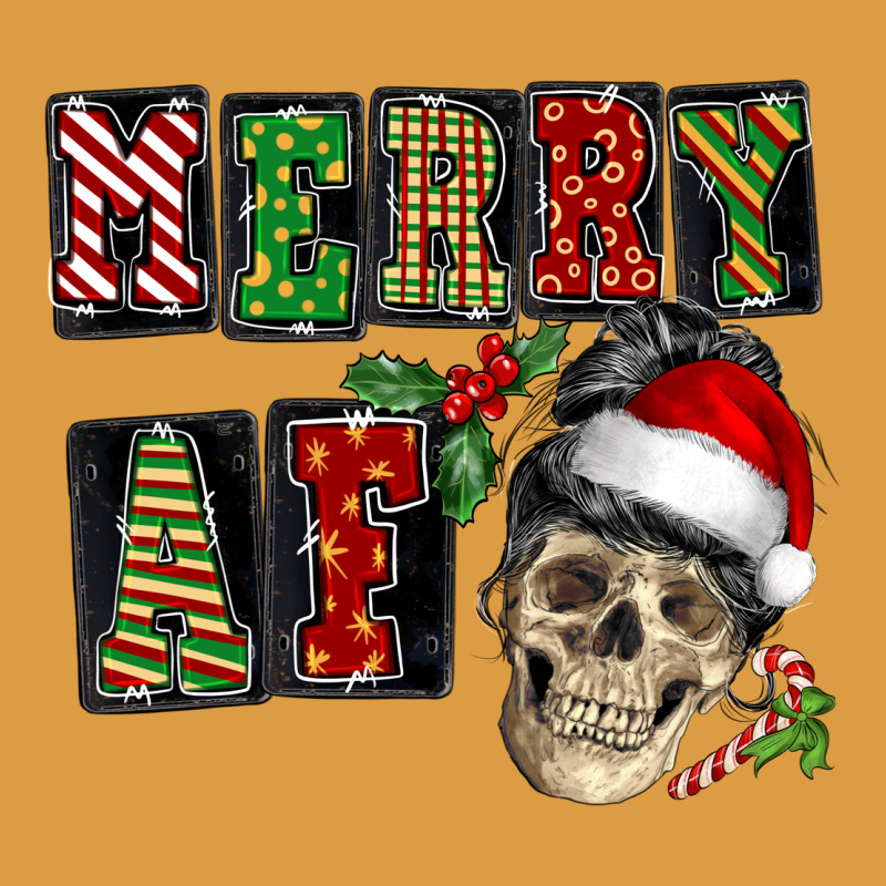 Merry Af Skeleton Messy Bun Urban Heavy Tee by NancyCooperArtShop | Teevron