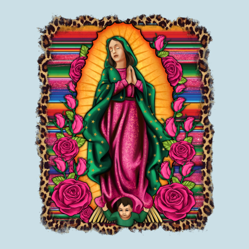 Our Lady Of Guadalupe Serape Background Ladies Tee by Artiststas | Teevron