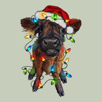 Highland Cow Calf With Christmas Lights Long Sleeve Tee | Teevron