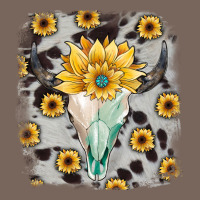 Cowhide Sunflower Gemstone Bull Skull Premium Hoodie | Teevron