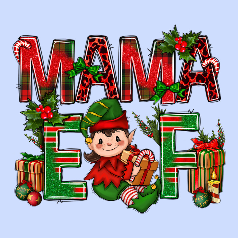 Mama Elf With Gift Christmas Urban Heavy Tee by NancyCooperArtShop | Teevron