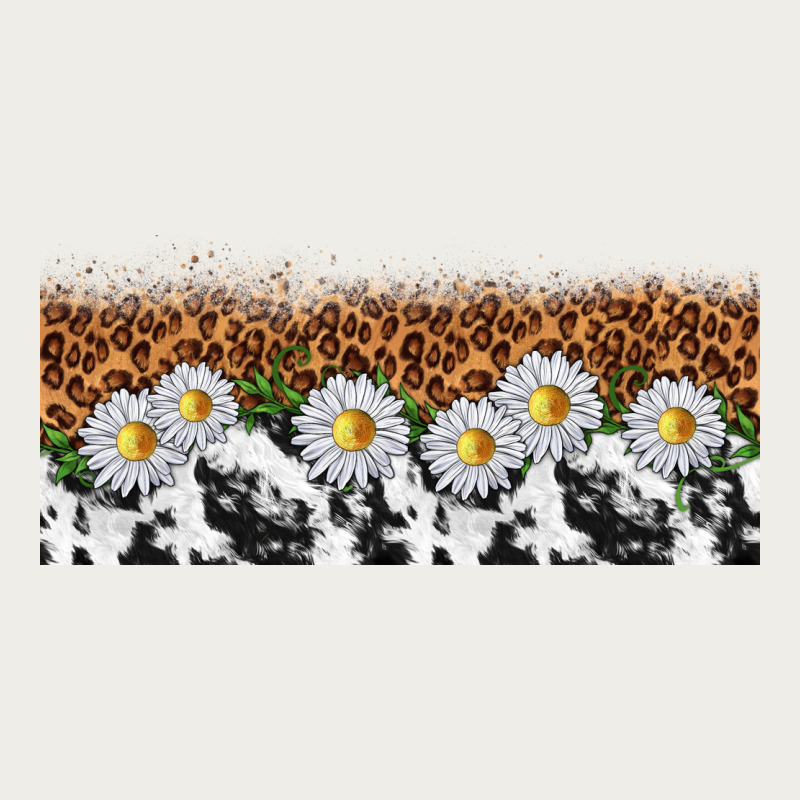 Cowhide Leopard Daisies Zipper Hoodie by TumblerDesignByShophia | Teevron