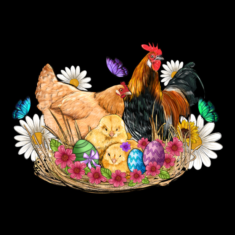 Easter Coop Animals Farm Chicken Chiks Rooster Flowers Butterfly Heavy Core Tee by Artiststas | Teevron