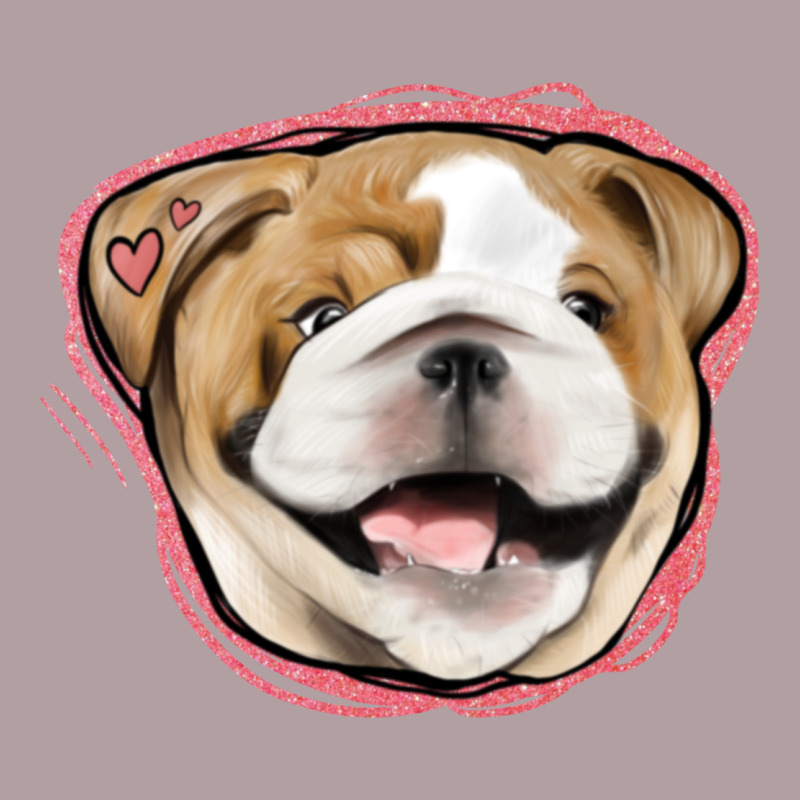 Bulldog Pink Glitter Vintage Hoodie by Jasminsmagicworld | Teevron