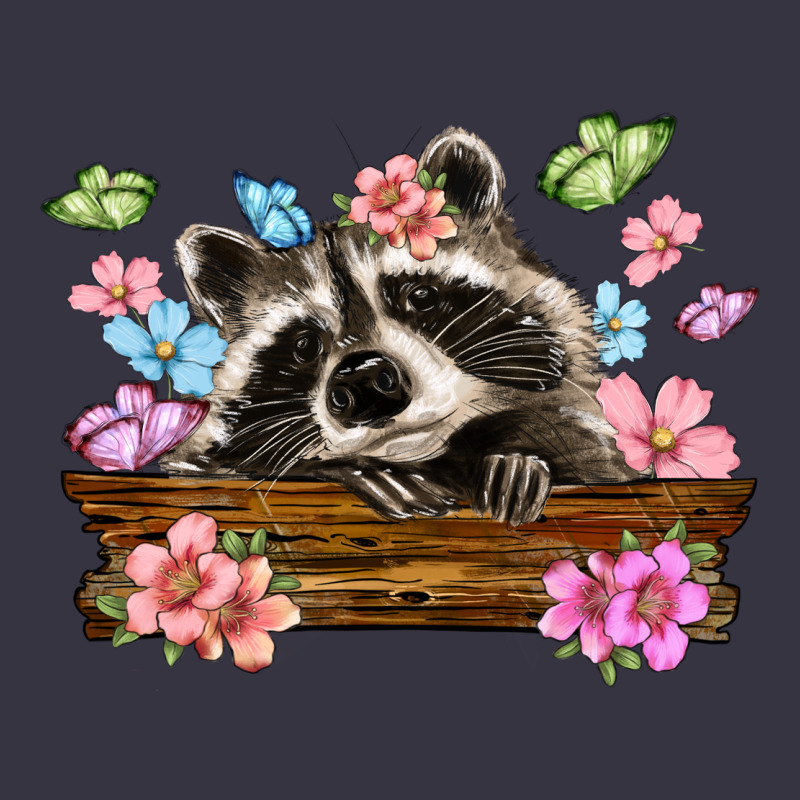 Raccoon With Flowers Vintage Hoodie by MaliasSmallBusiness | Teevron