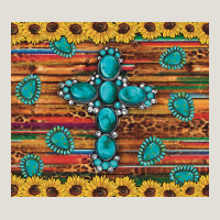 Western Gemstone Cross Sunflowers Leopard Serape Glitter Wooden Tumble Heavy Core Tee | Teevron