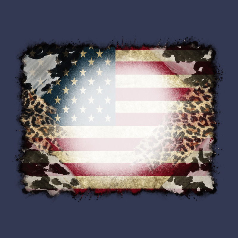 American Flag Cowhide Leopard Bleach Effect Heavyweight Hoodie by CowCowDesign | Teevron