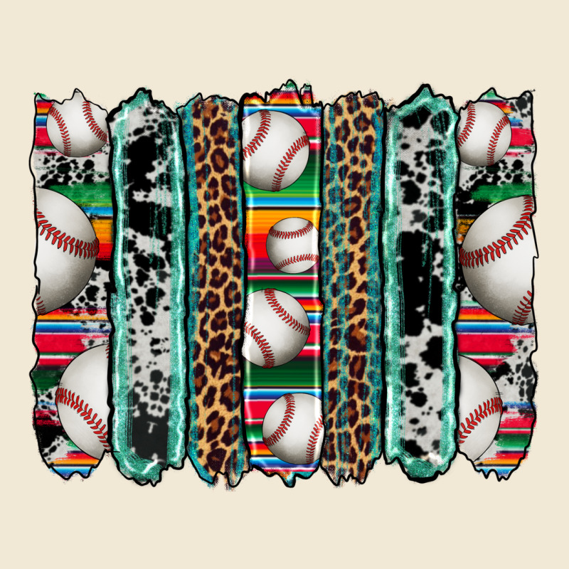 Baseball Serape Cowhide Turquoise Leopard Glitter  Brushstrokes Ladies Tee by Artiststas | Teevron
