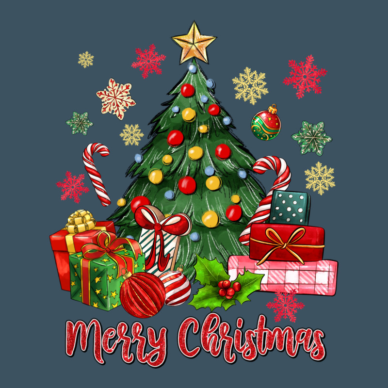 Merry Christmas Tree With Gift Box Urban Heavy Tee by MaliasSmallBusiness | Teevron