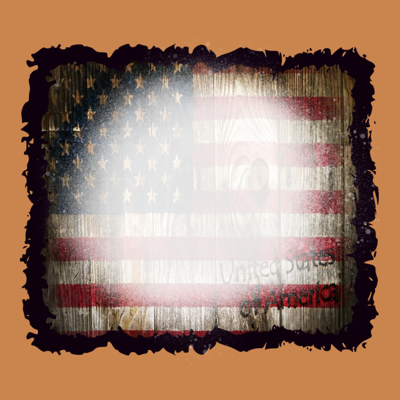 America Wood Flag With Bbeach Effect Heavyweight Hoodie by CowCowDesign | Teevron