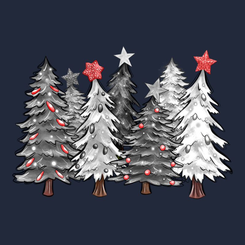 Black And White Christmas Trees With Lights Premium Sweatshirt by FaDigitalArtStudio | Teevron