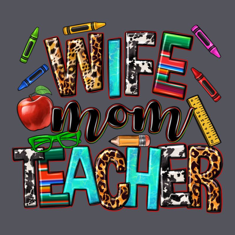 Wife Mom Teacher Vintage Hoodie by NancyCooperArtShop | Teevron