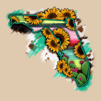 Florida Map With Sunflower And Serape Cactus Heavyweight Sweatshirt | Teevron