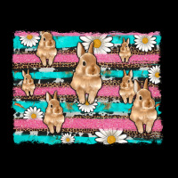 Easter Bunny With Daisy And Turquoise Cowhide Leopard  Background Heavy Core Tee | Teevron