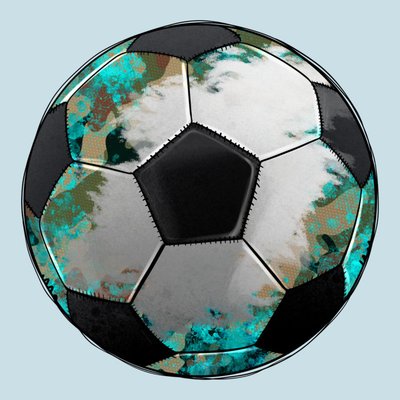 Western Sport Soccer Camouflage Turquoise Pattern Ladies Tee by Artiststas | Teevron