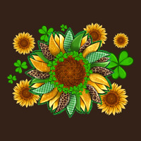 St Patricks Sunflowers With Shamrock And Glitters With Leopard Heavy Core Tee | Teevron
