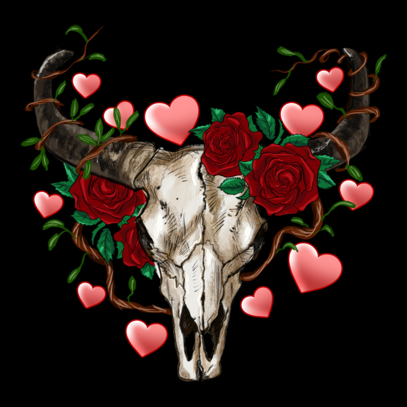 Valentine's Bull Skull Heavy Core Tee by AdoDesignShop | Teevron
