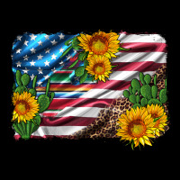 Usa Flag And Sunflower Serape Leopard And Cactus Heavy Core Tee | Teevron