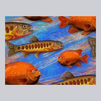 California Golden Trout Garibaldi Fish Background Heavyweight Sweatshirt | Teevron