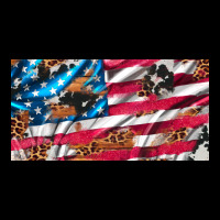 Usa Flag And Leopard With Wood License Plate Heavy Core Tee | Teevron