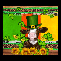 Saint Patricks Cow And Hat With Sunflower And Shamrock Ladies Tee | Teevron