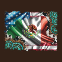 Usa And Mexico Flag With Leopard Cowhide And Gemstone Background Heavy Core Tee | Teevron