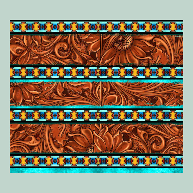 Tooled Leather And Aztec Zipper Hoodie by TumblerDesignByShophia | Teevron