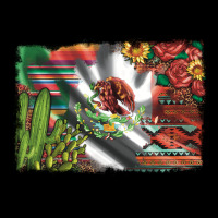 Mexico Flag Sunflowers Roses And Cactus With Serape Aztec And Leopard Heavy Core Tee | Teevron