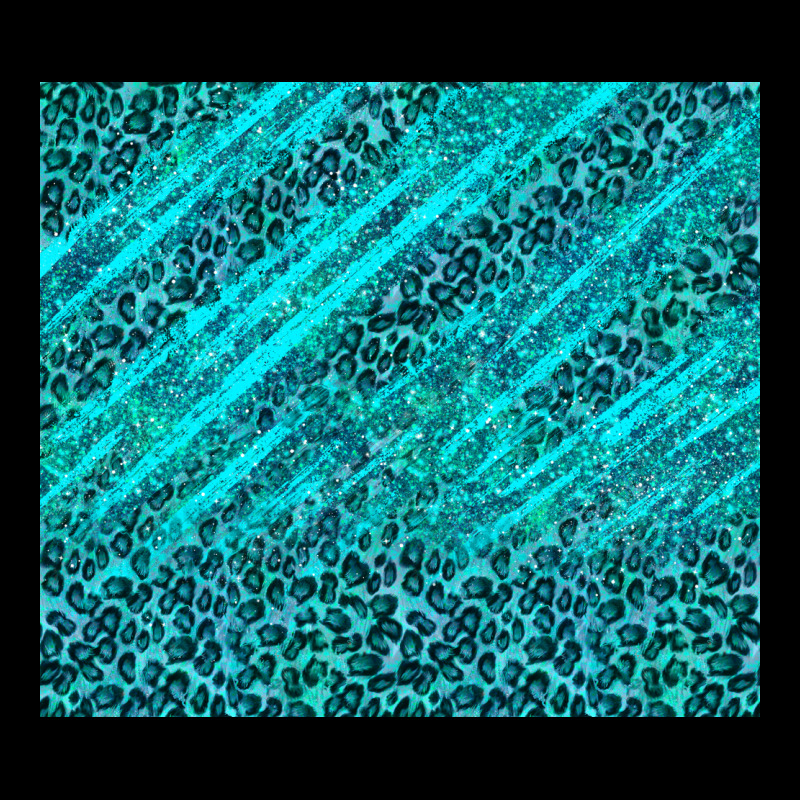 Blue Glitter With Leopard Pattern Zipper Hoodie by TumblerDesignByShophia | Teevron