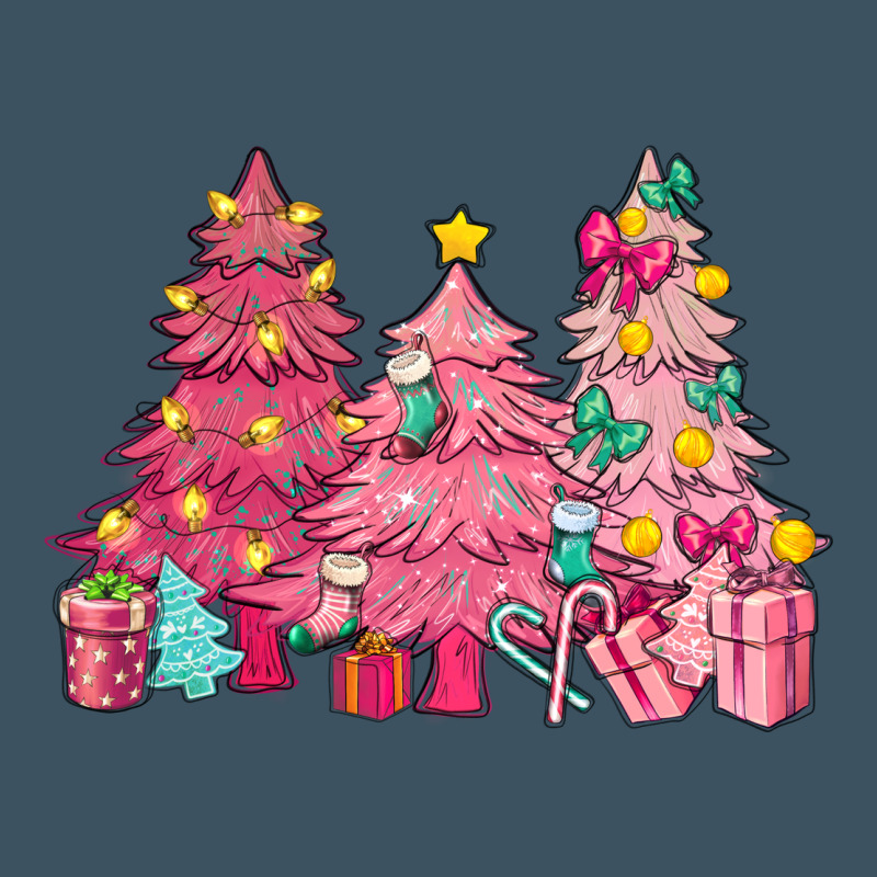 Pink Christmas Trees Urban Heavy Tee by NancyCooperArtShop | Teevron