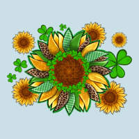 St Patricks Sunflowers With Shamrock And Glitters With Leopard Ladies Tee | Teevron