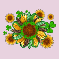 St Patricks Sunflowers With Shamrock And Glitters With Leopard Ladies Tee | Teevron