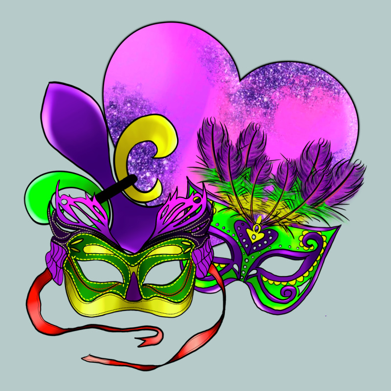 Mardi Gras Heart And Mask Heavy Core Tee by AdoDesignShop | Teevron