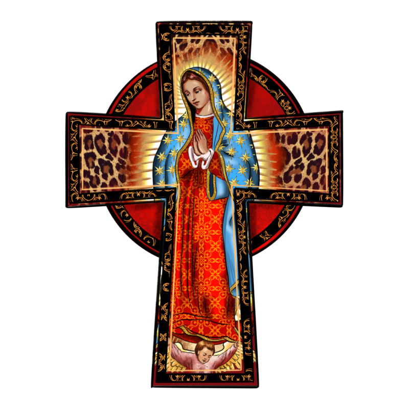 Lady Of Guadalupe Leopard Cross Premium Tee by BarkalooDesign | Teevron