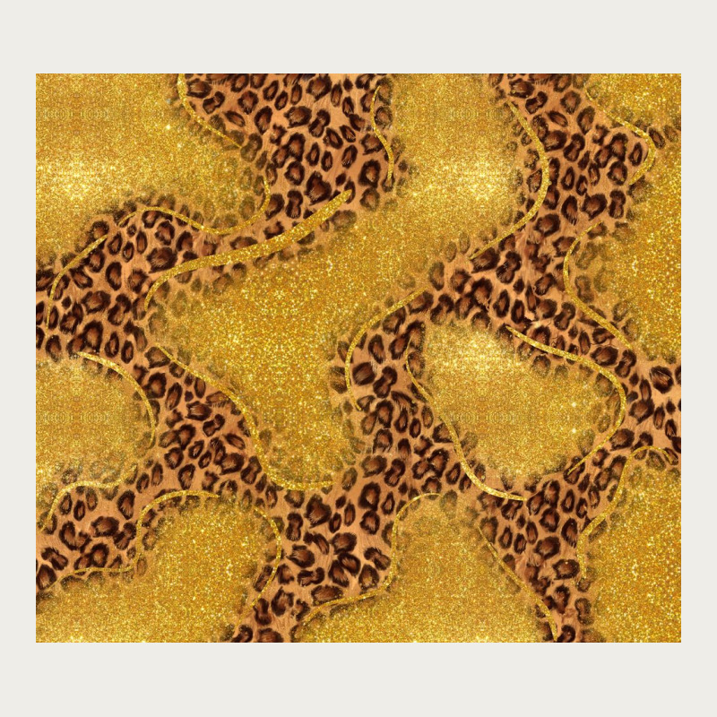 Gold Glitter With Leopard Pattern Zipper Hoodie by TumblerDesignByShophia | Teevron