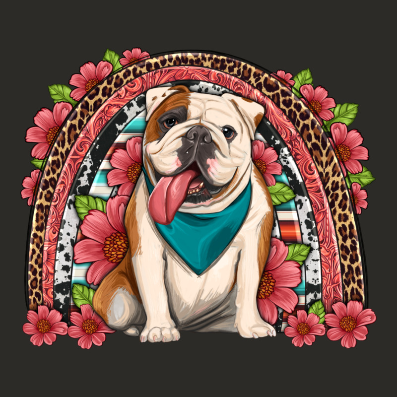 English Bulldog Floral Rainbow Heavy Core Tee by Artiststas | Teevron